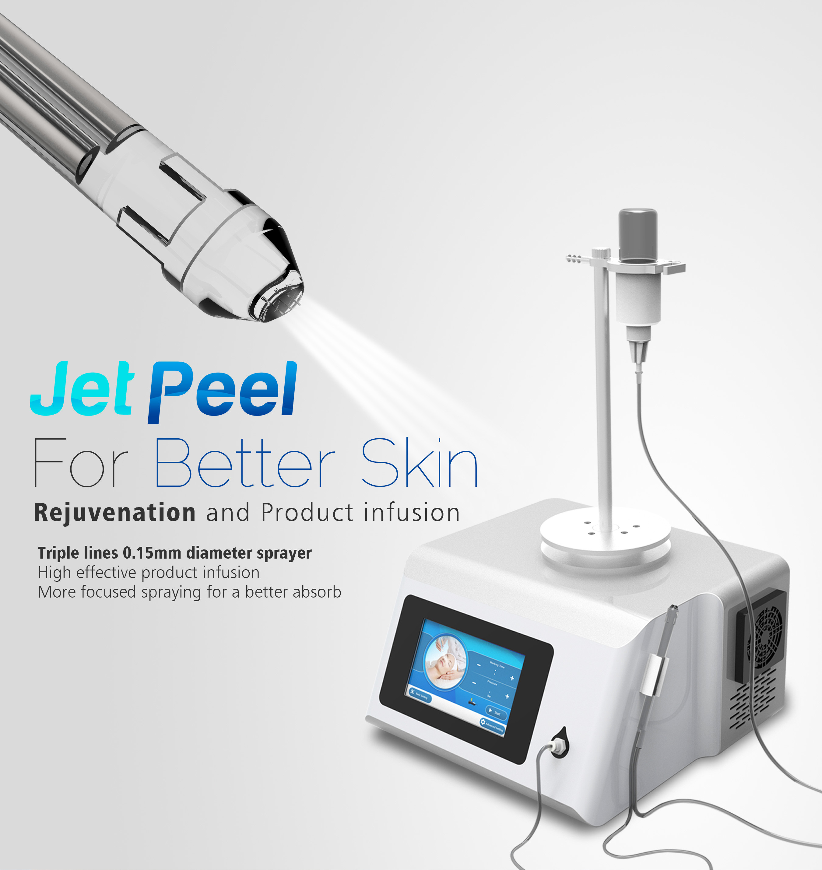 La eliminación de Jet Peel Machine Anti Inflammation del cuidado de piel arruga uso fácil
