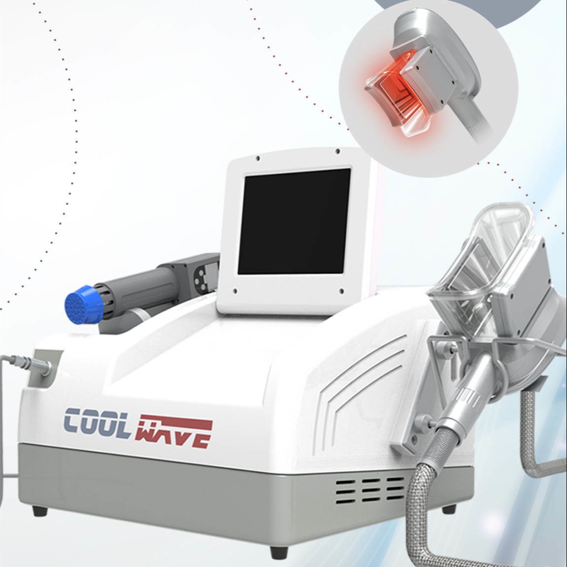Material de congelación gordo de Cryolipolysis 2 en 1 Cryolipolysis que adelgaza + máquina del dispositivo de la terapia de la onda de choque del alivio del dolor