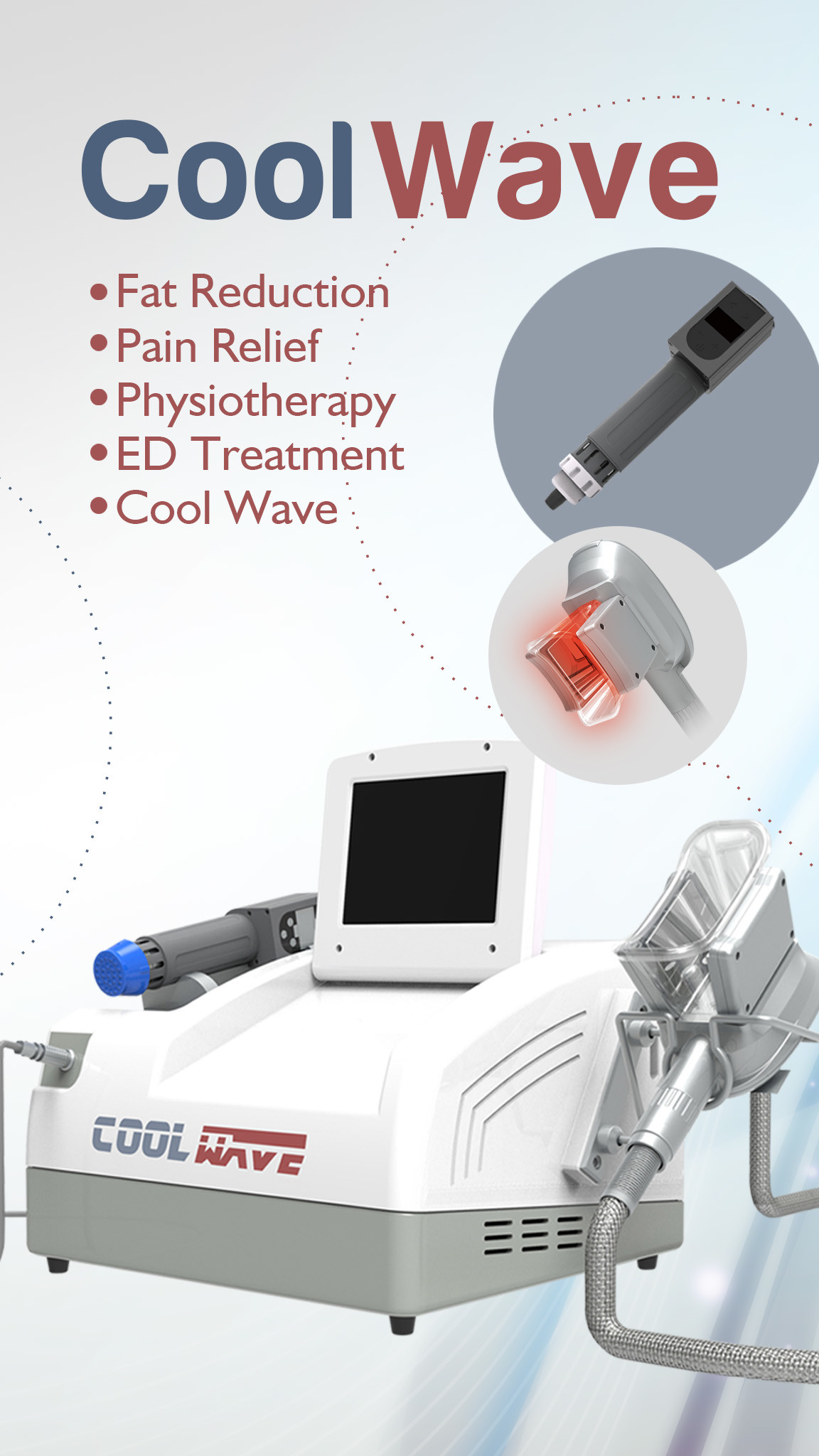 Máquina de congelación gorda de ESWT Cryolipolysis con la onda expansiva 2 en 1 terapia de la máquina