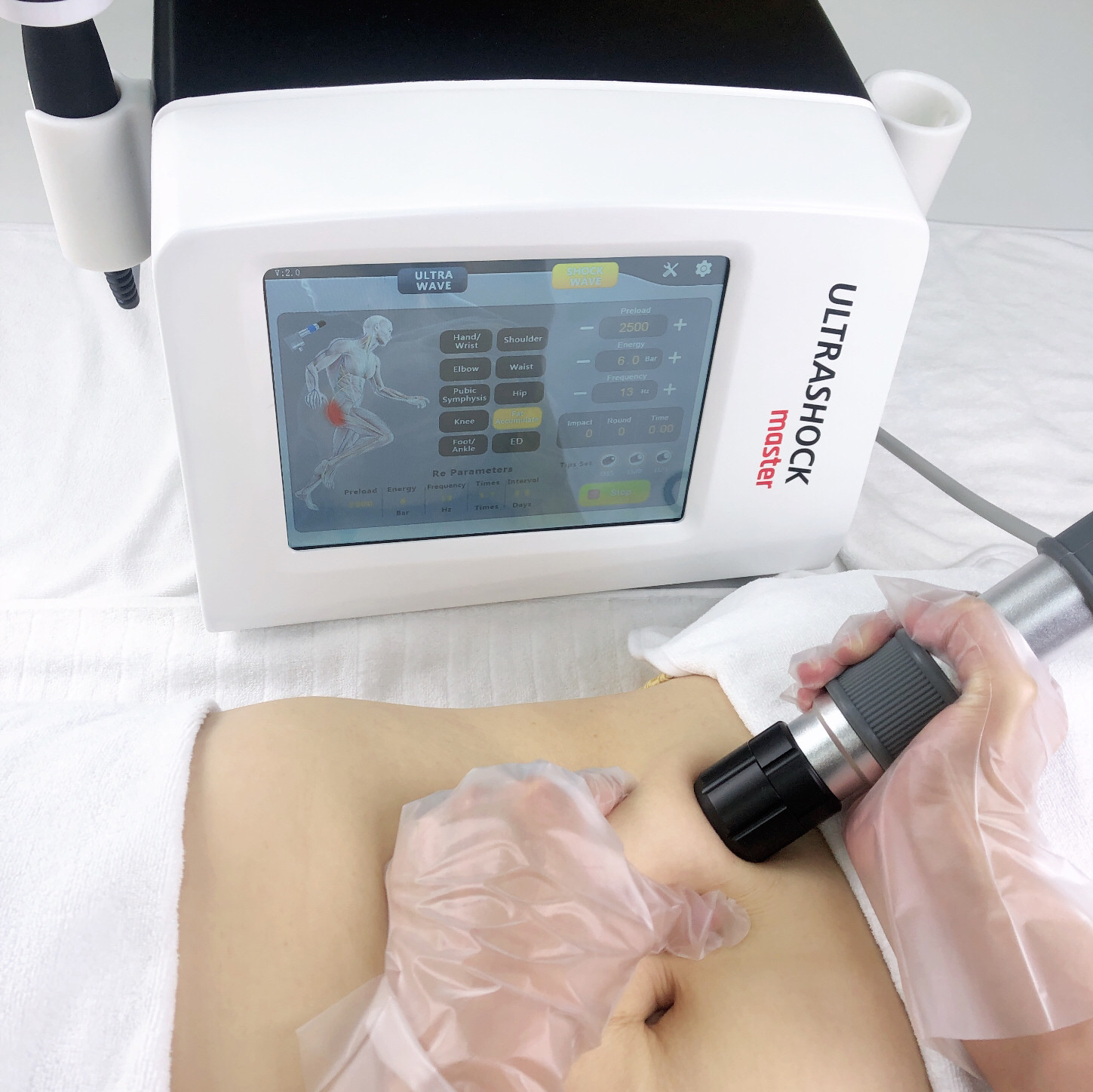 6 máquina de la fisioterapia del ultrasonido de la barra 21Hz para tratar plantar de Fasciitis de la rehabilitación